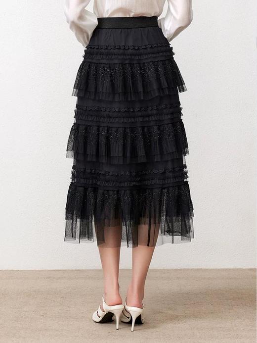 3楼FEXATA服饰(新百)     浪漫优雅黑纱蛋糕半身裙 商品图3