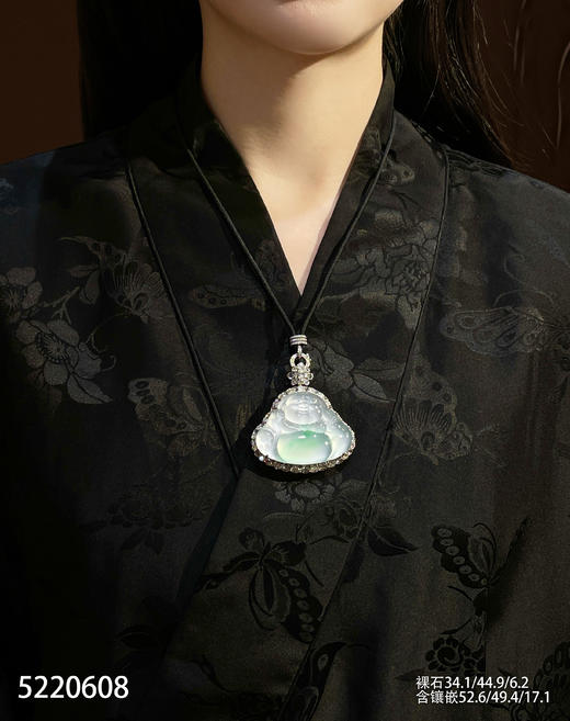 玻璃种木那飘翠佛公吊坠【5220608】具体价格微信咨询 商品图4