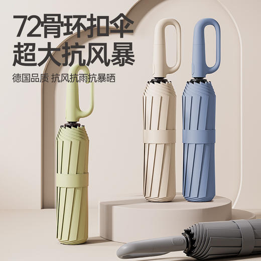 新热卖！【全自动环扣雨伞】一秒开合 便携加大加厚加固挂钩折叠晴雨两用！ 商品图3