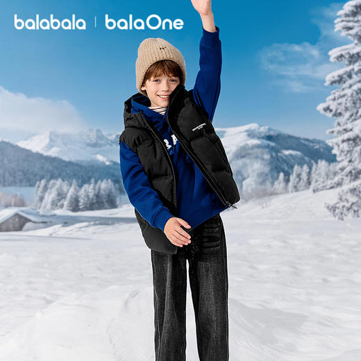 巴拉巴拉balaOne儿童羽绒马甲女童男童上衣新款童装2025冬直充绒 商品图2