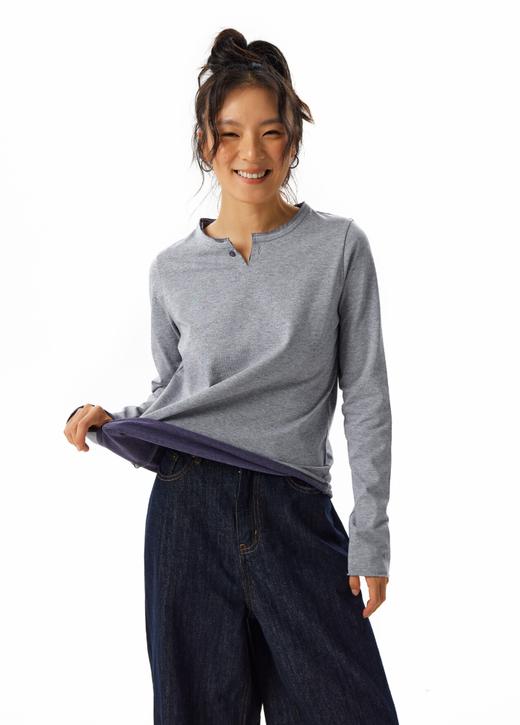 CryingCenter 小v领正肩双色卷边长袖tee 哭喊中心 商品图0