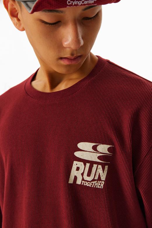 CryingCenter速干透气轻盈手感华夫格马拉松跑步运动训练宽松长袖 商品图3