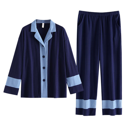 雀说睡衣女纯棉长袖新款柔软棉休闲家居服女款高级感套装AL22129 商品图4
