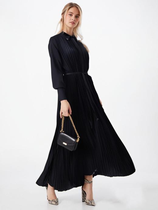 33AX60001#衬衫领压褶连衣裙 商品图1