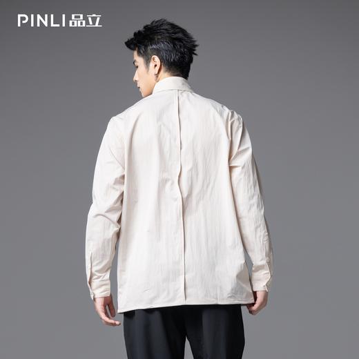PINLI品立2025秋季新款潮牌宽松长袖衬衫男百搭休闲衬衣防晒外套GD253113067 商品图2