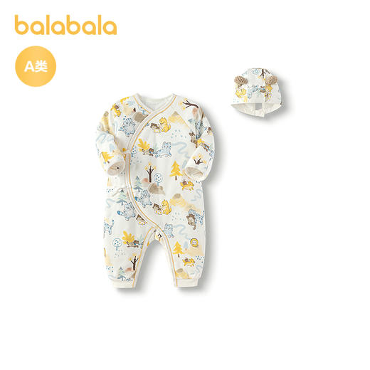 巴拉巴拉童装冬装新生婴儿连体衣男女宝宝衣服哈衣夹棉保暖可爱萌 商品图4