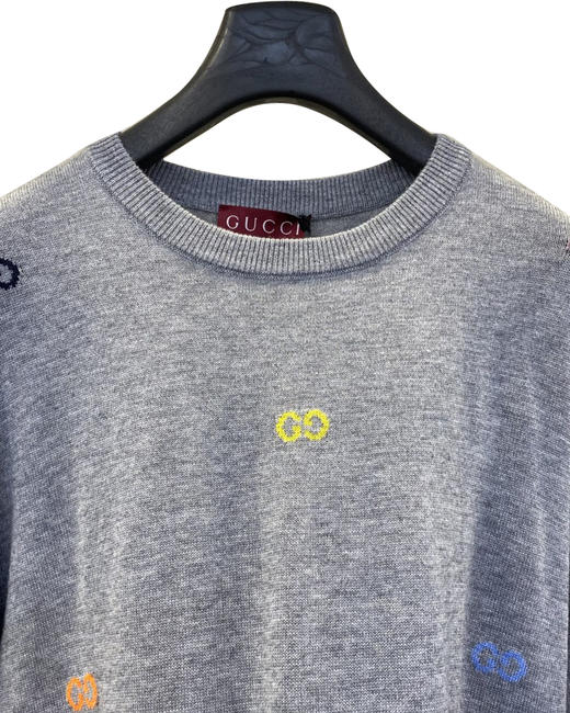 中性款满logo提花长袖针织毛衣012 商品图2