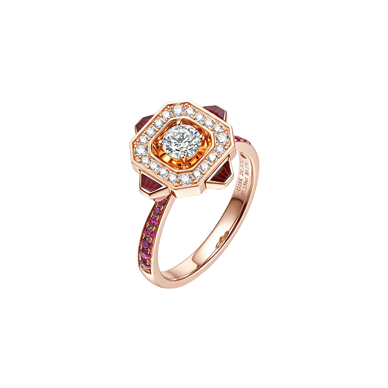 ［东方爱意系列］18K金钻石红宝石戒指#守