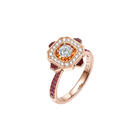 ［东方爱意系列］18K金钻石红宝石戒指#守