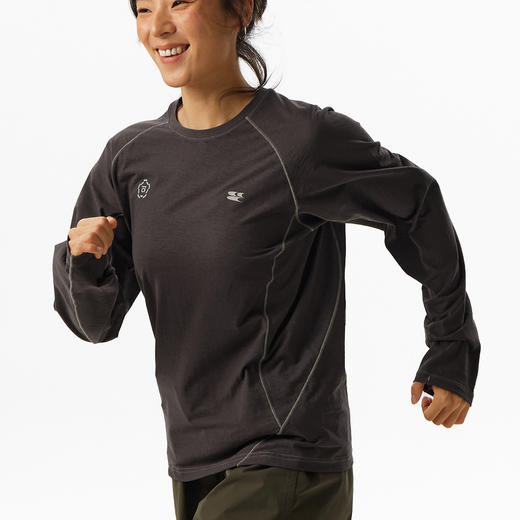 CryingCenter 麻感高捻棉重磅宽松圆领长袖tee 哭喊中心 商品图1