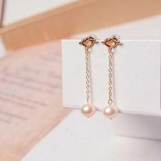 【预售3天】法式天然淡水珍珠耳环女ins甜美复古14k注金不规则爱心耳钉银针HYZZ072813 商品图2