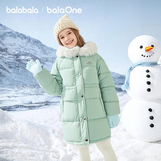 巴拉巴拉balaOne儿童羽绒服女童户外防护加厚保暖冬中长款2025新 商品图1