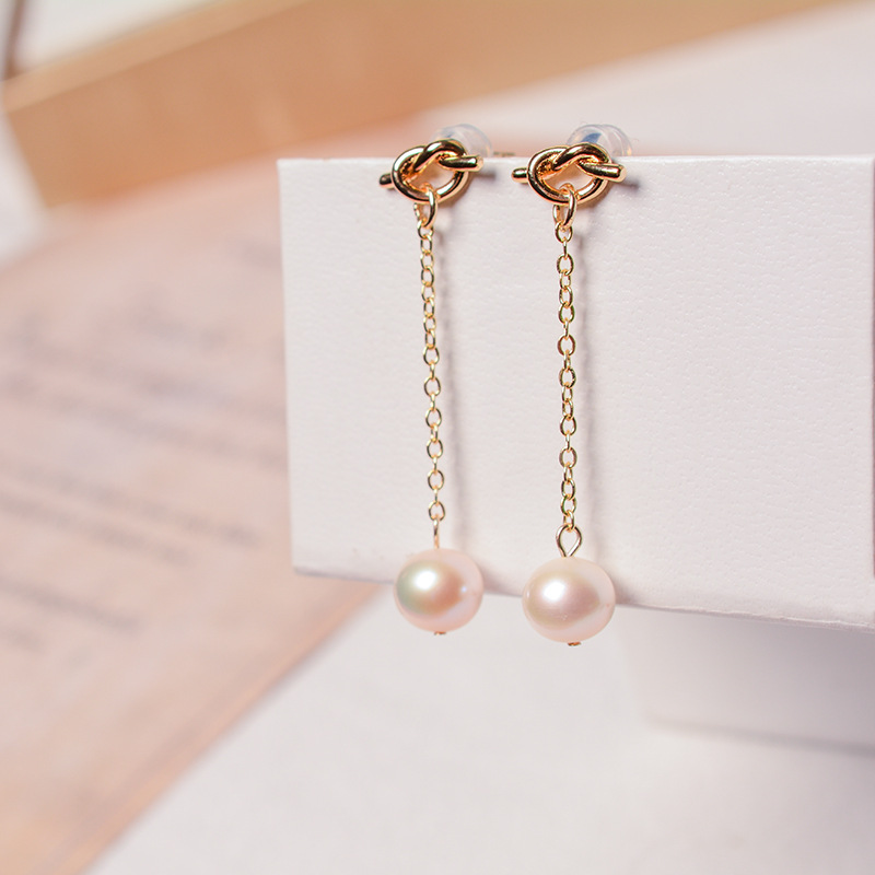 法式天然淡水珍珠耳环2021甜美ins复古不规则