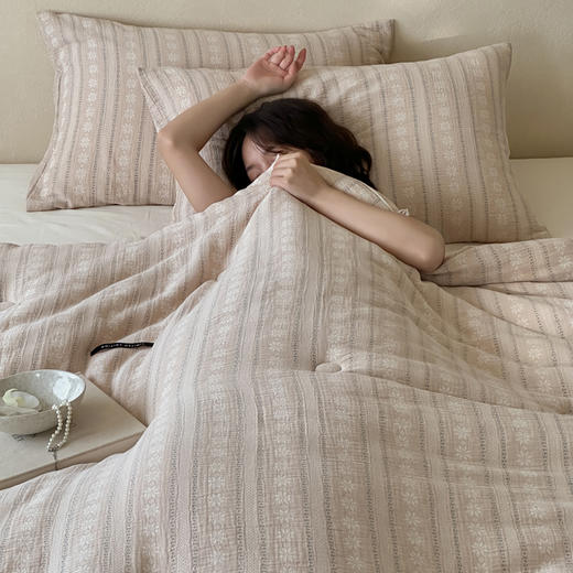 自然醒色织提花棉柔被TD 商品图5