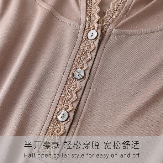 百媚生 重磅针织真丝蕾丝花边连帽七分袖上衣TX-067 商品图3