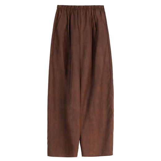 牧衣游原创 重磅18姆米莨染香云纱裤子新款宽松百搭真丝长裤 诩语 商品图4