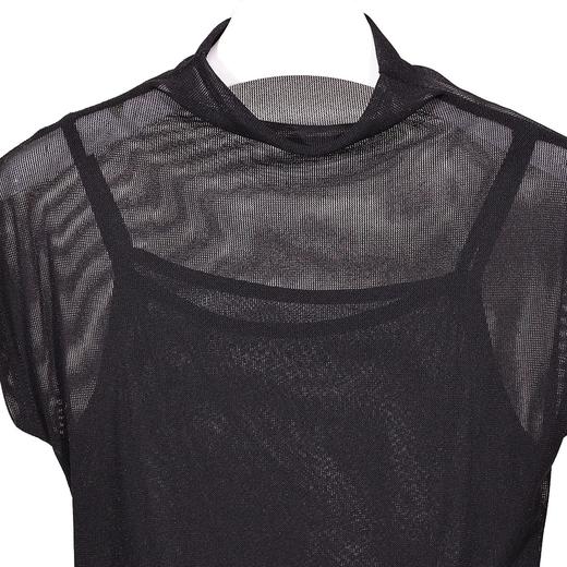 半身缘女装 秋季高领无袖网纱保暖轻盈透气小衫253113M05040009 商品图4