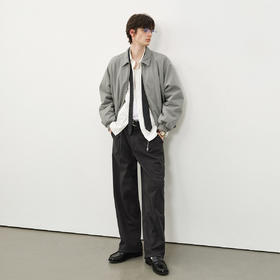 714street水洗做旧纯棉帆布翻领夹克2025秋冬季复古羊羔绒外套男