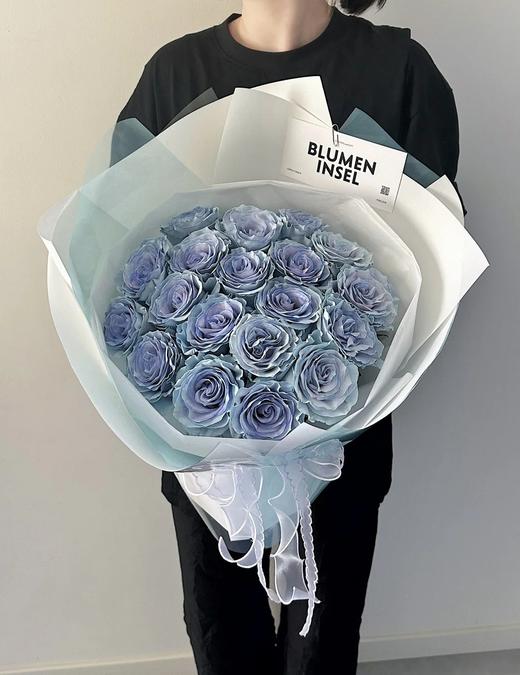厄瓜多尔进口染色高端花材Blue Sand蓝色沙子玫瑰花10支 商品图4