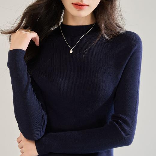 「高货sh」全新升级【铂金会员257/天猫339/差价82】(55521)洛诗琳新款无缝全羊毛针织衫2025秋季半高领修身打底上衣 商品图4