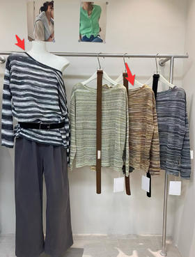 【门店同款】ENJOY秋季“浮光织影”慵懒条纹针织 165197665