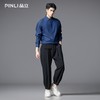 PINLI品立春季新款蓝色牛仔长袖衬衫宽松方领休闲百搭男衬衣GD253113061 商品缩略图1