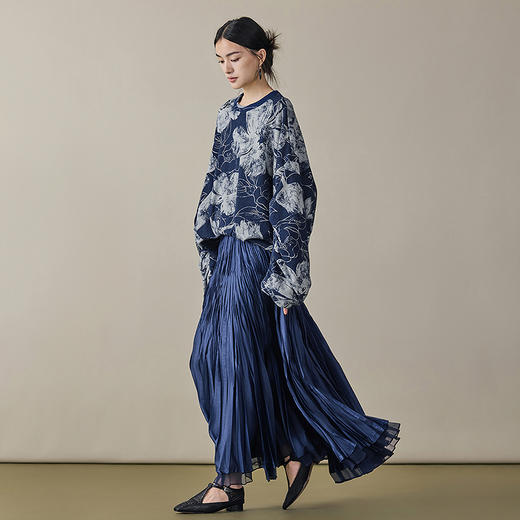 【林栖设计小店】【草木丹宁】（现货）卫衣优雅印花宽松显瘦2025秋季新款牛仔上衣1953103 商品图2