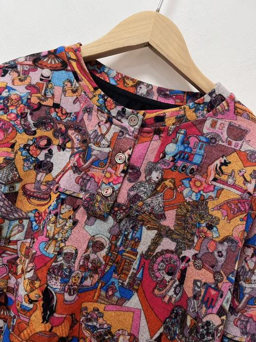 【孤品捡漏】G28三粒扣花色磨毛长袖小衫-喜出 商品图2