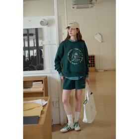 SimpleRetro定制刺绣印花短裤卫衣套装女秋