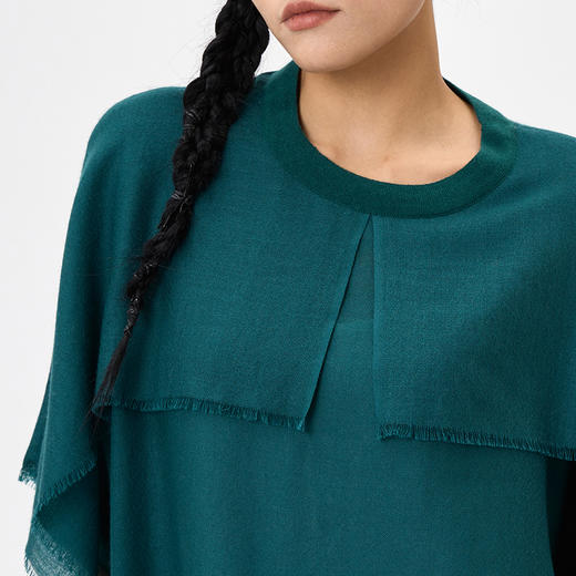 羊绒圆领斗篷式女上衣  SJF18W320C 商品图6
