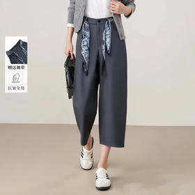 雀说通勤风西装裤女装秋装新款职业装休闲直筒裤小个子超垂裤子AL58081