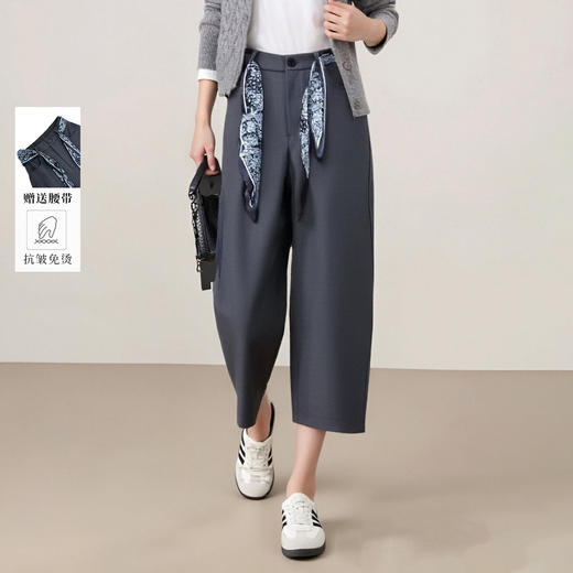 雀说通勤风西装裤女装秋装新款职业装休闲直筒裤小个子超垂裤子AL58081 商品图0