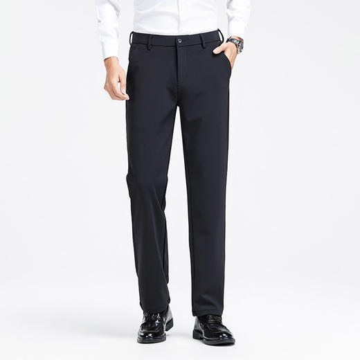 罗蒙男士春秋休闲裤直筒修身百搭男长裤商务通勤弹力不紧绷舒适裤子 商品图1