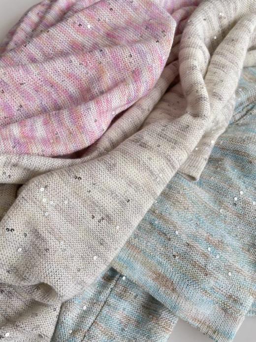 春秋新品康宝莱珠片纱亚麻棉镂空亮片上衣 商品图14