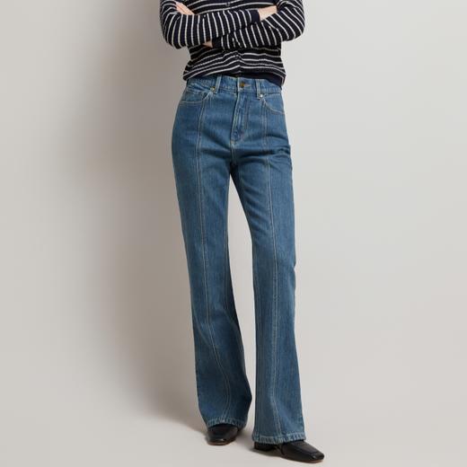 复古微喇牛仔裤/MOiKKA/高腰显瘦/修饰腿型/春秋百搭牛仔裤【上海仓发货】 商品图1