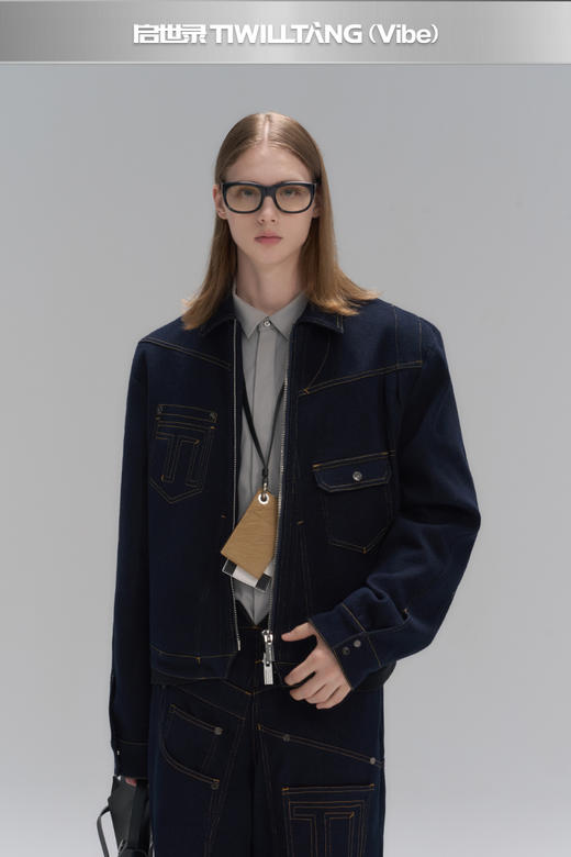 启世录TIWILLTANG“曲径幽致”线迹重构都市随性明线扭转结构夹克 商品图5