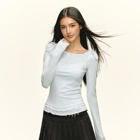 Ariseism 美式复古设计感长袖T恤女秋季新款修身上衣