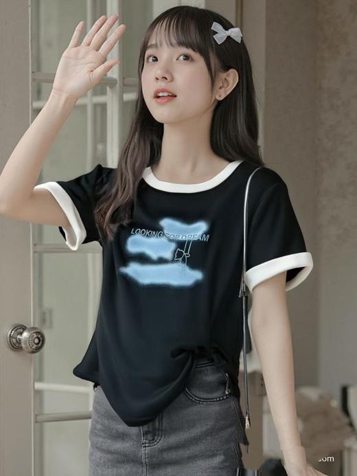 仅限11.11，不参与退【孤品捡漏】G17女童褶皱不规则针织弹力短袖-喜出 商品图1