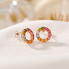 【甜甜圈】S925纯银镀玫瑰金彩色碧玺耳饰【CW-ED03963】 商品缩略图2