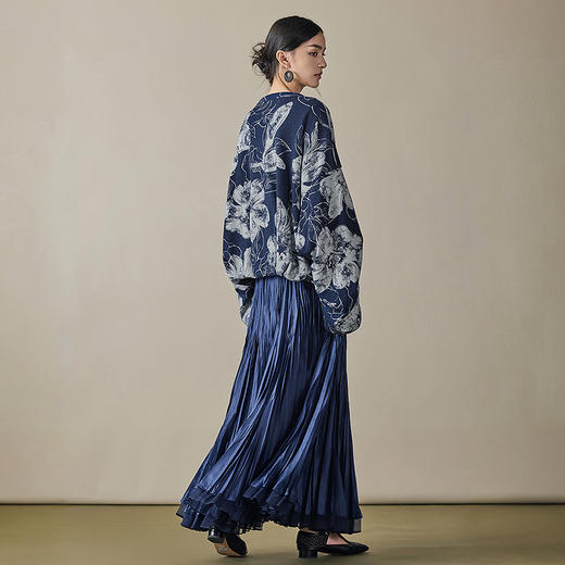 【林栖设计小店】【草木丹宁】（现货）卫衣优雅印花宽松显瘦2025秋季新款牛仔上衣1953103 商品图4