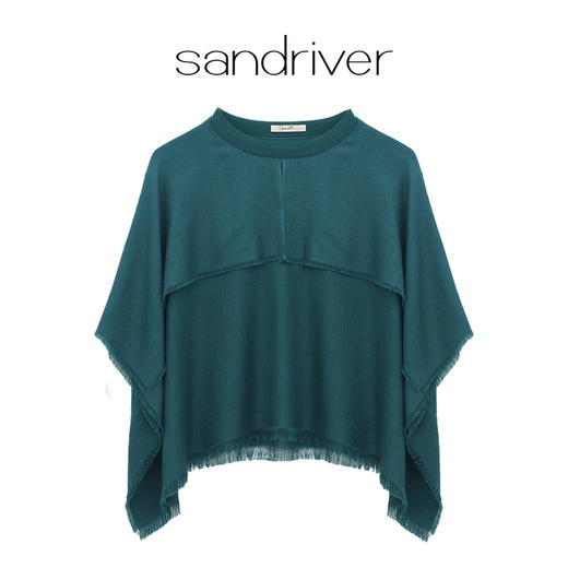 羊绒圆领斗篷式女上衣  SJF18W320C 商品图9