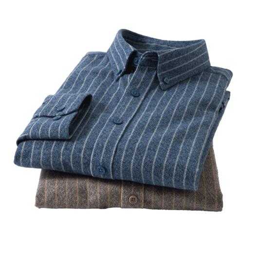 【全棉】罗蒙秋冬长袖条纹衬衫男士纯棉保暖柔软百搭休闲商务通勤长袖衬衣 商品图8