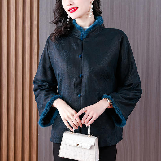 中年妈妈中式复古棉衣外套秋冬女棉袄 商品图3