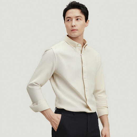 罗蒙秋冬长袖衬衫男士莫代尔棉吸湿透气柔软舒适日常百搭长袖衬衣 商品图2