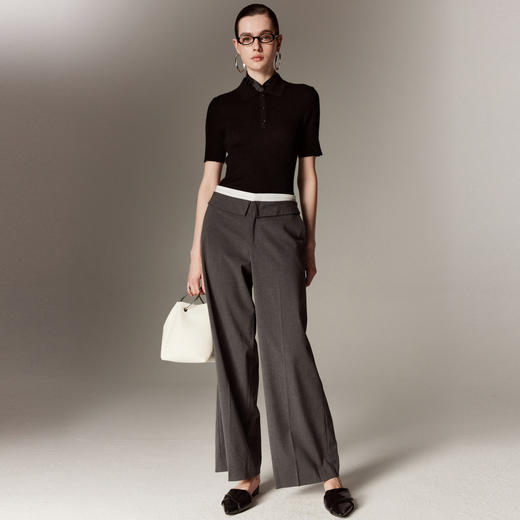 【帕罗】B3F | 100%山羊绒立领短袖针织衫 商品图3