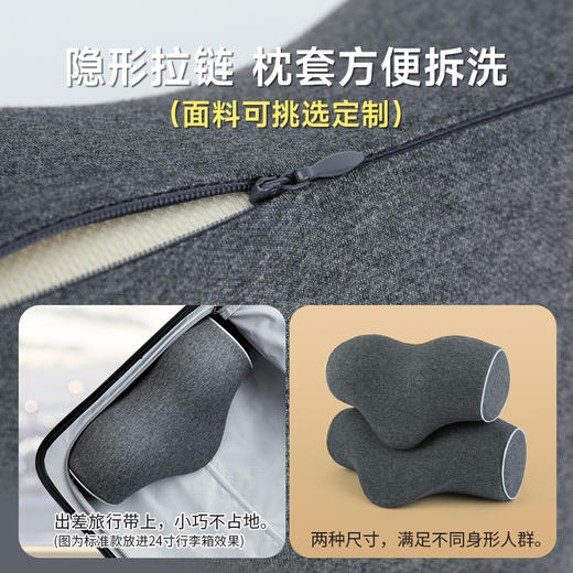 【护颈神器来啦🔥】颈椎枕牵引枕 颈部按摩记忆棉枕芯纯棉热敷包 热敷+震动双重呵护 拯救你的颈椎疲劳  出差旅行必备 轻松放进24寸行李箱 商品图3