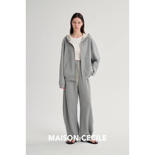 MAISON CECILE 四色/春秋亚麻宽松连帽卫衣外套/松紧腰抽绳长裤 商品图1