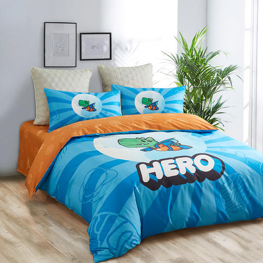 恐龙 美好一天 全棉三件套 蓝色 商品图1