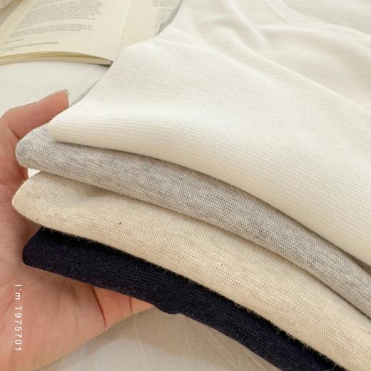 老米优品🎈3-5天发！日系文艺《 针织亚麻·宽松圆领短袖tee》软糯，薄款，夏日百搭!  T250825A 商品图1