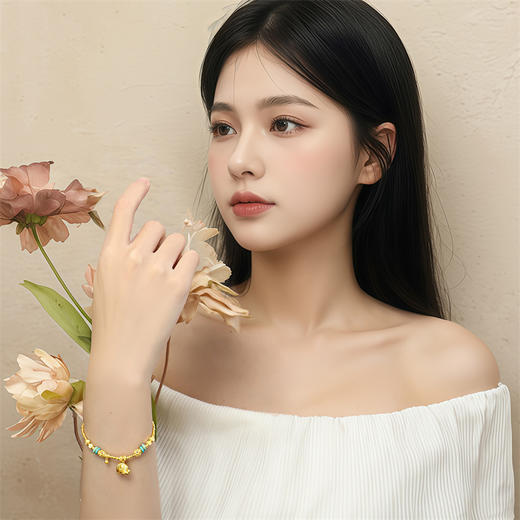 黄金小吉象手链 足金闪耀蹦迪珠手链【按克计价黄金2】MEMORA诗普琳GB315401 商品图1